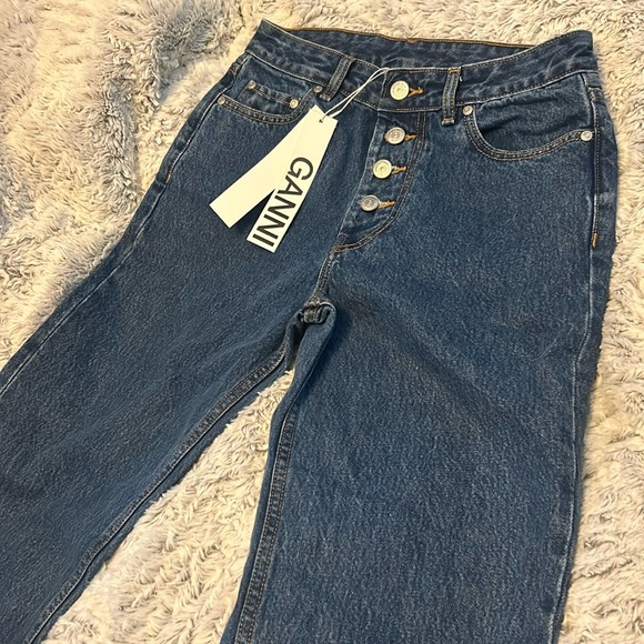 NWT Ganni Basic Printed Straight Leg Jeans - Picture 2 of 10